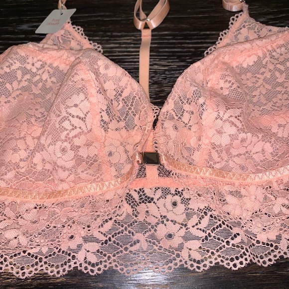 Allover Lace Light Pink Racerback Bralette - Picture 2 of 4